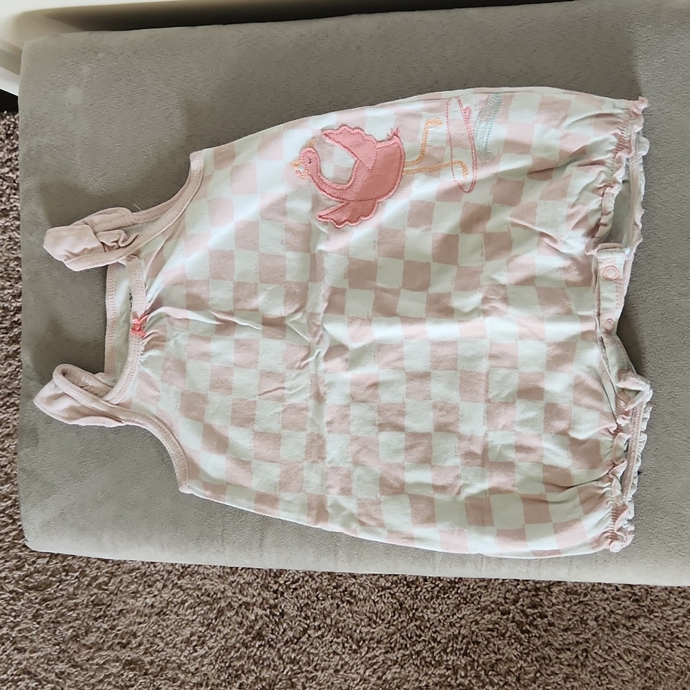 Carter's Baby Girl Romper pink white 12 months